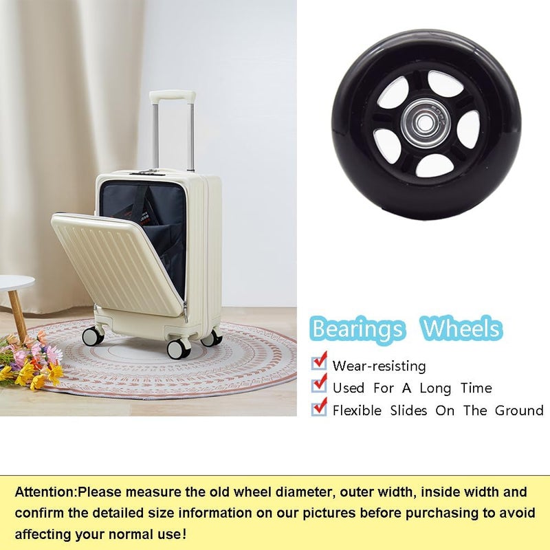 Ruidee 4 Pcs Luggage Suitcase Replacement Wheels 84x24mm Wear-Resistant Luggage Wheels Rubber Rotating Wheel Low Noise for Trolley Travel Case Carry-on Roller Bag (SXL/84x24mm) - Image 5
